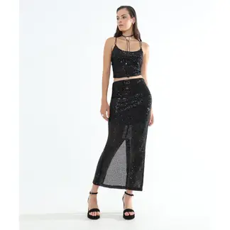 SEVEN SEVEN - Falda Para Mujer Medio Color Negro Marca #28140894