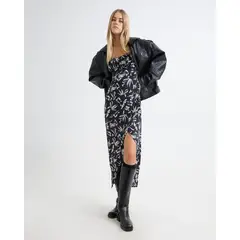 SEVEN SEVEN - Vestido Maxi Estampado Para Mujer Negro