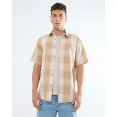 SEVEN SEVEN - Camisa A Cuadros Para Hombre Café