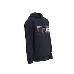 KOAJ - Buzo unicolor con bolsillo, capota y texto college en f HOMBRE