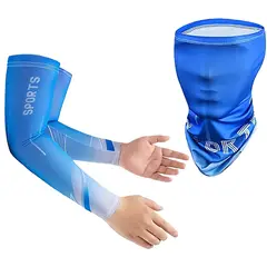 GENERICO - Manga Deportiva + Cuello Bufanda Multiuso Proteccion Uv.