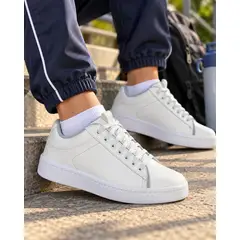 CALZADO BONT - Tenis Colegial Cosido Blanco Para Niño Y Niña Bont C07