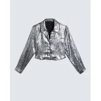 SEVEN SEVEN - Blusa Para Mujer Manga Larga Color Plata Marca #28123974