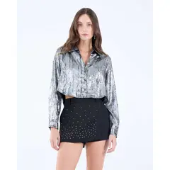 SEVEN SEVEN - Blusa Para Mujer Manga Larga Color Plata Marca #28123974