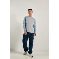 KOAJ - Camiseta manga ranglan para hombre unicolor, manga larga. HOMBRE