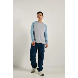 KOAJ - Camiseta manga ranglan para hombre unicolor, manga larga. HOMBRE
