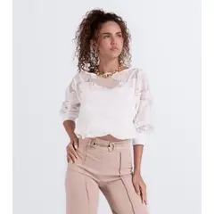 DEREK - Blusa Para Mujer Bordada Unicolor