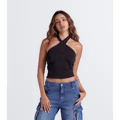 DEREK - Blusa Cruzada con Escote Para Mujer