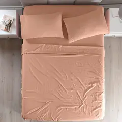 VIANNEY - Sábanas Viasoft Washed Rose King Size