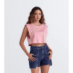 TYPER - Blusa Manga Sisa Con Sesgos