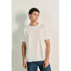 KOAJ - Camiseta manga corta para hombre en tono unicolor, elab Hombre