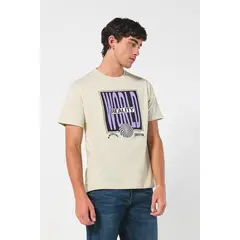 KOAJ - Camiseta unicolor estampada en algodón con manga corta Hombre