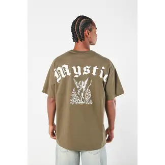 KOAJ - Camiseta verde manga corta oversize con diseño místico HOMBRE