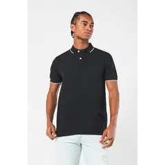 KOAJ - Camiseta Polo unicolor con cuello y puños tejido Hombre