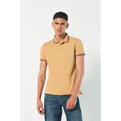 KOAJ - Camiseta unicolor polo con tejido en puños y cuello Hombre
