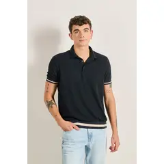 KOAJ - Camiseta polo azul intensa con líneas en contraste HOMBRE