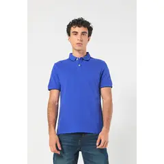 KOAJ - Camiseta polo unicolor con doble botón y manga corta Hombre