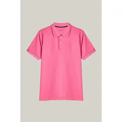 KOAJ - Camiseta polo ajustada unicolor con botones y manga co Hombre