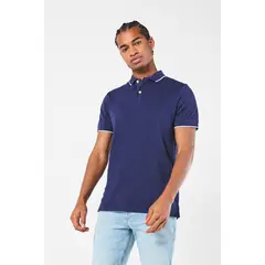 KOAJ - Camiseta Polo unicolor con cuello y puños tejido Hombre