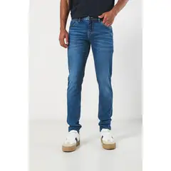 KOAJ - Jean skinny tiro bajo azul con ajuste ceñido y cremallera HOMBRE