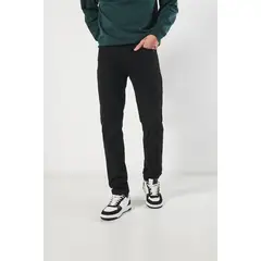KOAJ - Jean slim ajustado negro con bolsillos y tiro bajo Hombre