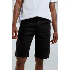 KOAJ - Bermuda slim negra en jean con bolsillos funcionales y ti HOMBRE