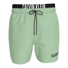 CALVIN KLEIN - Bermuda de Baño Verde corto con cinturilla doble - Intense Power