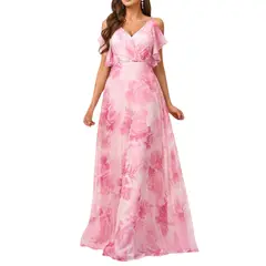 YURELKSHOP - VESTIDO LARGO DE FIESTA ESTAMPADO
