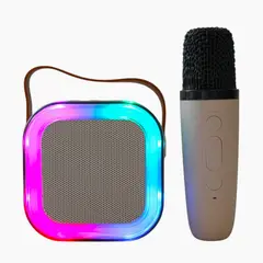 GENERICO - Parlante Karaoke Portatil Con Luces LED Y Microfono Inalambrico