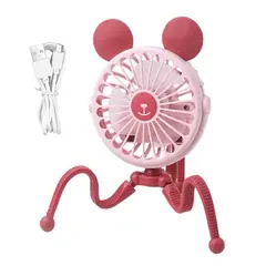 GENERICO - Ventilador Abanico Portatil Recargable Luz 3 VelocidadeS