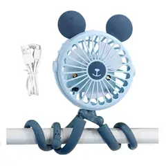 GENERICO - Ventilador Abanico Portatil Recargable Luz 3 VelocidadeS