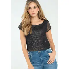 RAGGED - Blusa lentejuelas Negro Ragged.
