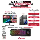 JANUS - Computador de Escritorio Ryzen 7 5700G SSD 512GB RAM 16GB Monitor 22 121732