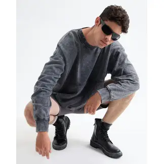 SEVEN SEVEN - Buzo Para Hombre Cuello Redondo Color Negro Marca #45060683