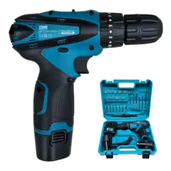 EKOTOOLS - Taladro Inalámbrico Percutor 18v Con 2 Baterías Mas Caja Accesorios