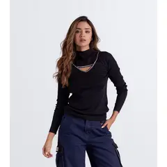 DEREK - Buzo Cuello Alto Unicolor