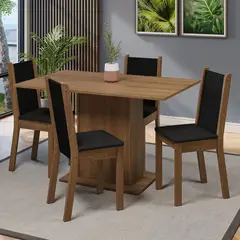 MADESA - Juego de Comedor Tina con 4 Sillas Marrón/Negro