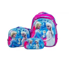 ZHOPI CO - Kit De Maleta Lonchera Y Cartuchera En 3D Niña Fucsia