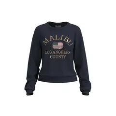 KOAJ - Buzo cuello redondo unicolor con diseÃ±o college de Mal MUJER
