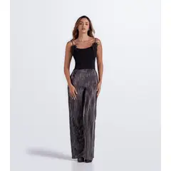 DEREK - Pantalon Para Mujer En Textil Brillante