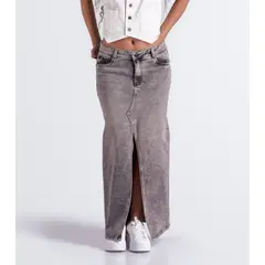 UNSER - Falda Larga Linea A Con Proceso Y Bolsillos