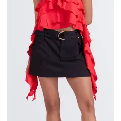 DEREK - Falda Short Para Mujer En Lino Unicolor