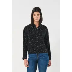 KOAJ - BLUSA CUELLO CAMISERO MANGA LARGA CON CHARRETERA Mujer