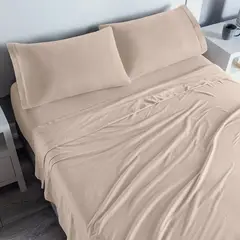 VIANNEY - Sábanas Camiseta Almond Doble