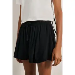KOAJ - Short negro para mujer, elaborado en tela viscosa y con u MUJER