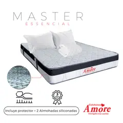 COLCHONES AMORE - Colchón Master Doble Firmeza Media Ortopédico 140x190cm +Almohadas+Protector Colchones Amore.