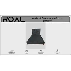 GENERICO - Basecama dividida Gris plomo de 200 y cabecero geometry (cama King)
