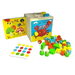 GENERICO - JUEGO ARMABLE CAJA EMPAREJA Y TUERCAS PARA NIÑOS+3 AÑOS