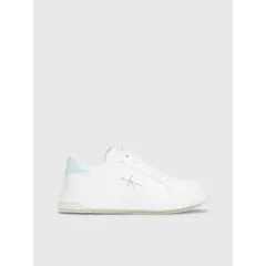 CALVIN KLEIN - Tenis Blancos CK Jeans con Detalle Celeste