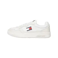 TOMMY HILFIGER - Tenis beige de cuero color block